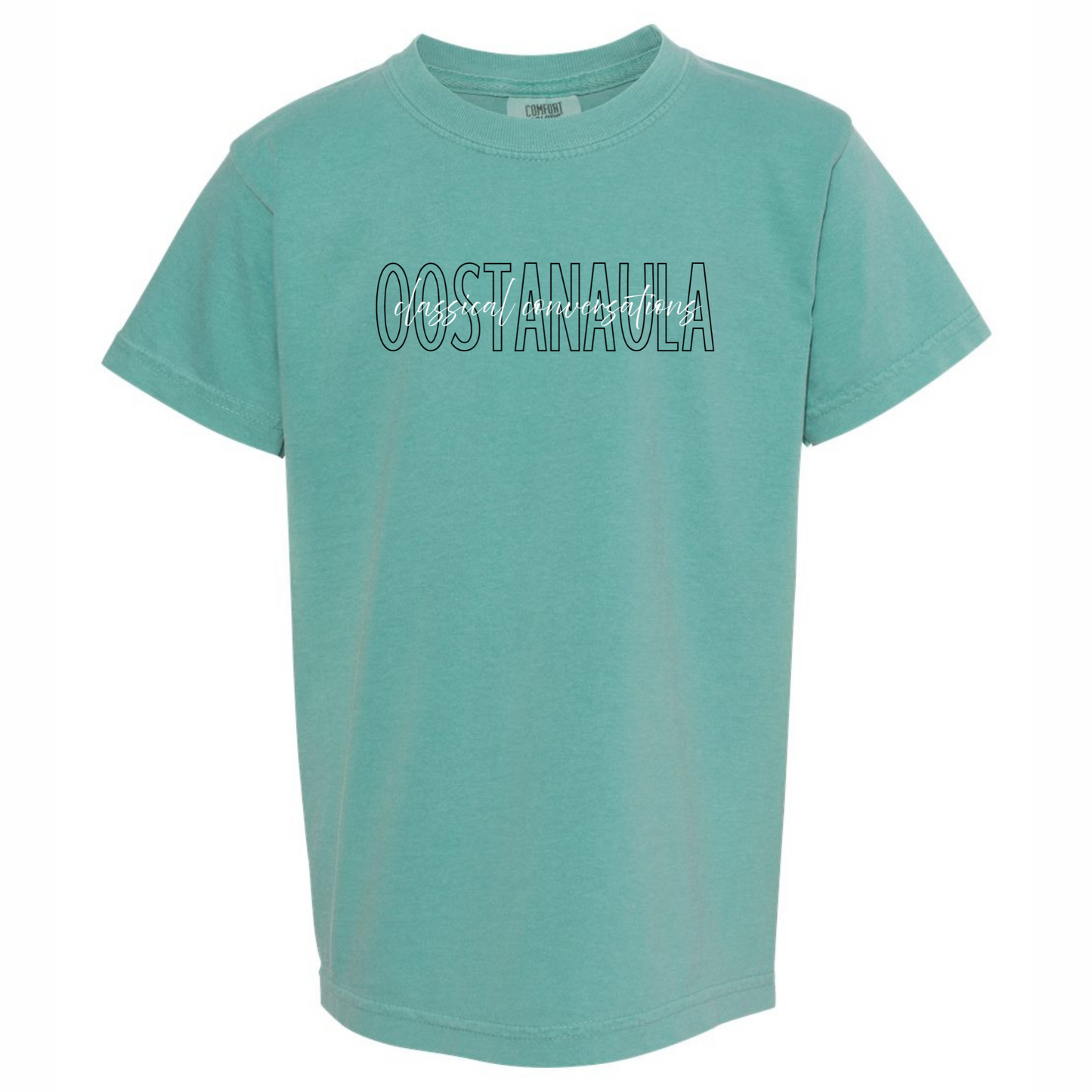 Oostanaula 2025:Outline Text with Script Overlay Tee
