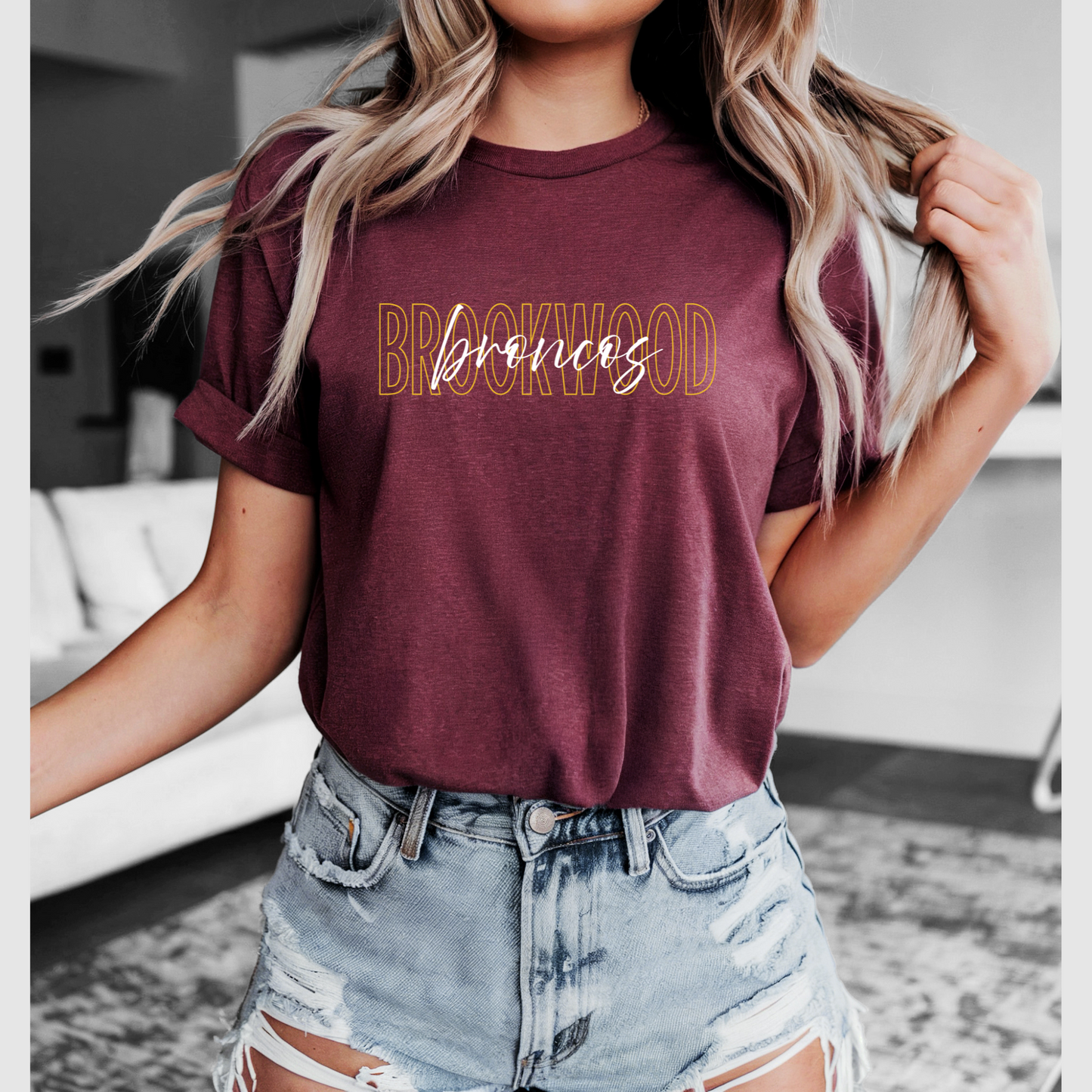 Brookwood Broncos Stacked Script Tee