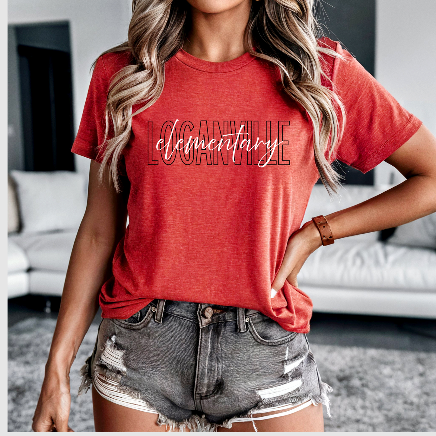 Loganville Elementary Stacked Script Tee