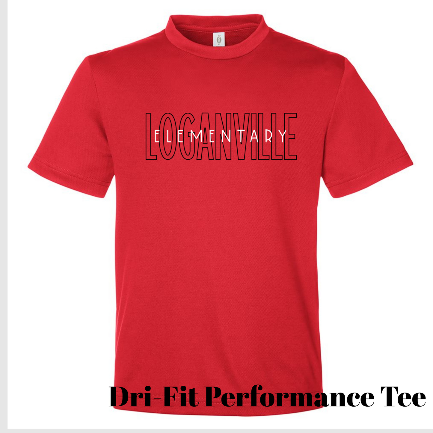 DRI FIT TEE : Loganville Elementary Stacked STRAIGHT FONT