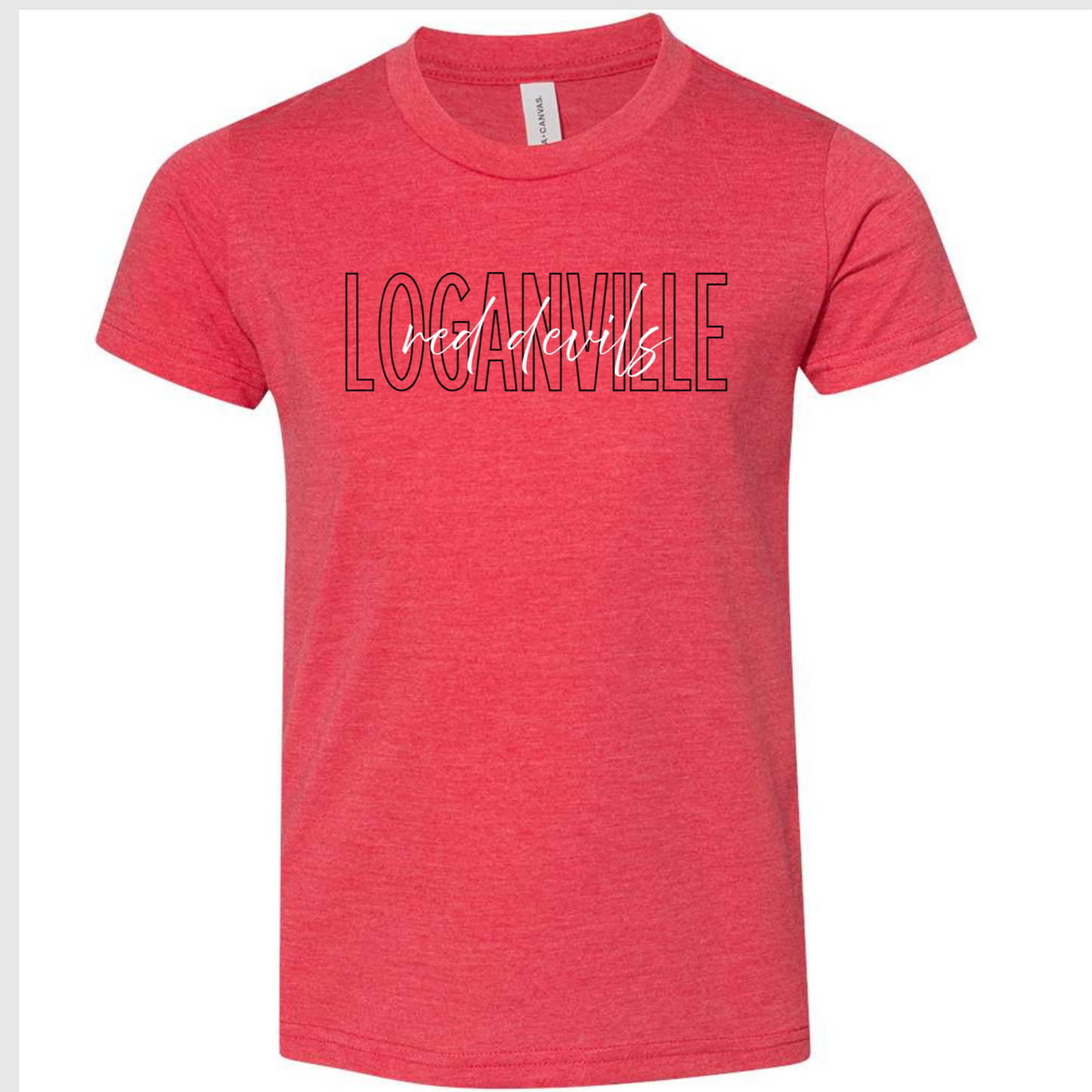 Loganville Red Devils Stacked Script Tee