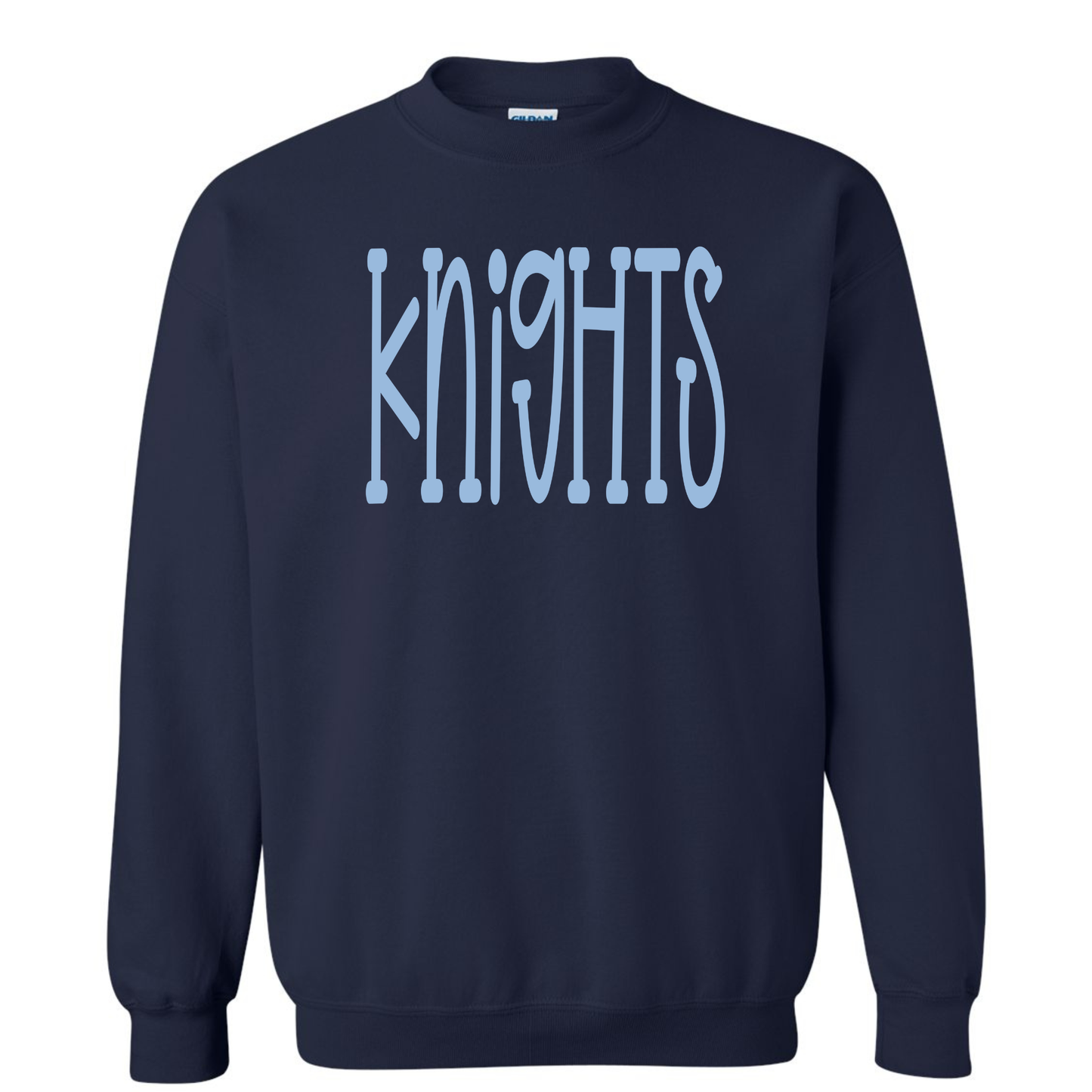 Oversized Mascot : Light Blue Knights on Navy