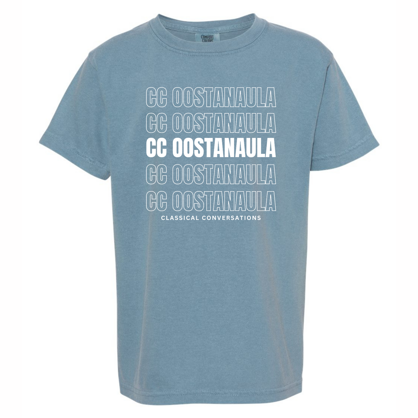 Oostanaula 2025: Stacked Outline/Solid Text Tee