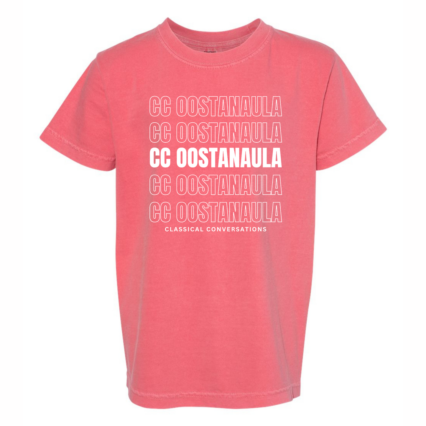 Oostanaula 2025: Stacked Outline/Solid Text Tee