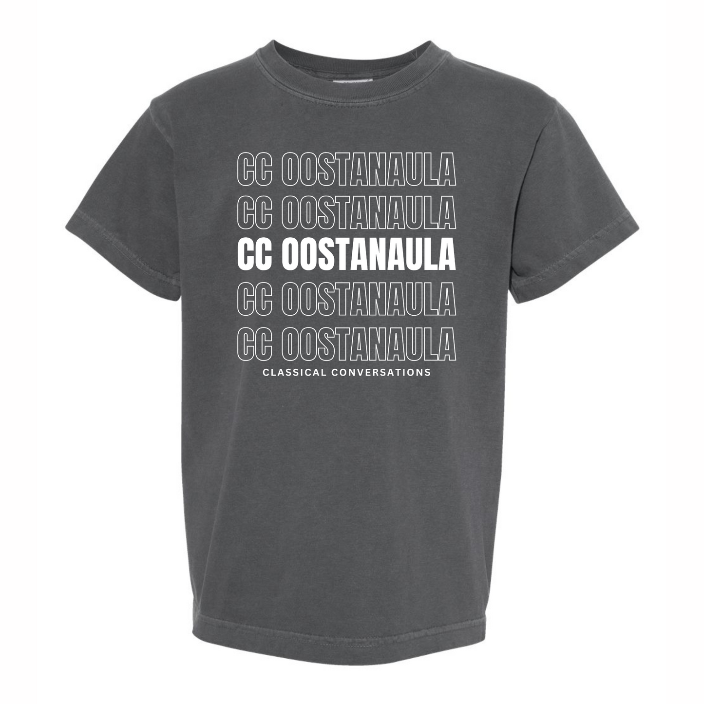 Oostanaula 2025: Stacked Outline/Solid Text Tee
