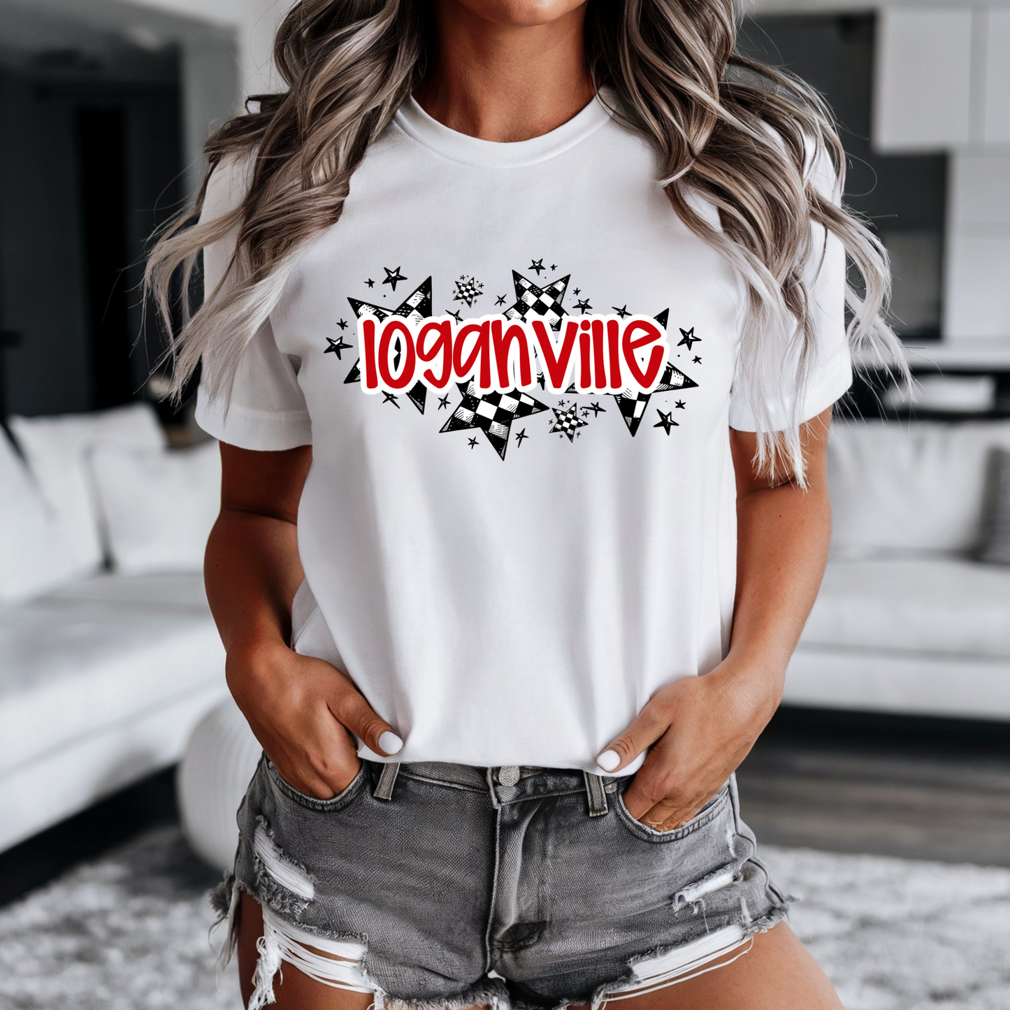 Loganville Stars Tee on Gildan Softstyle