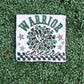 Warrior Cheer Pom Pom on Gildan Softstyle White