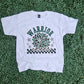 Warrior Cheer Pom Pom on Gildan Softstyle White