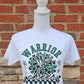 Warrior Cheer Pom Pom on Gildan Softstyle White