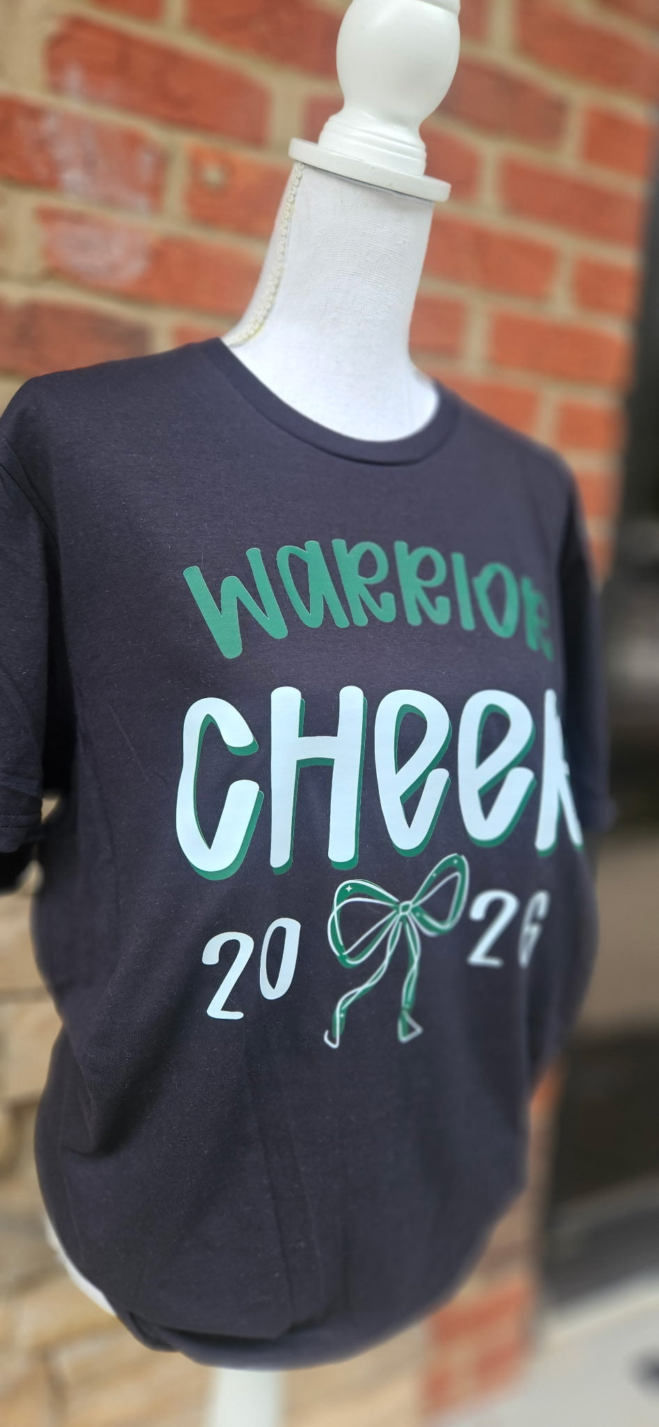 Warrior Cheer 2026 Bow on Gildan Softstyle Black