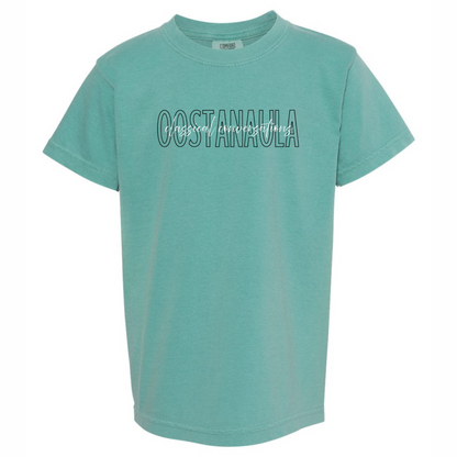 Oostanaula 2025:Outline Text with Script Overlay Tee