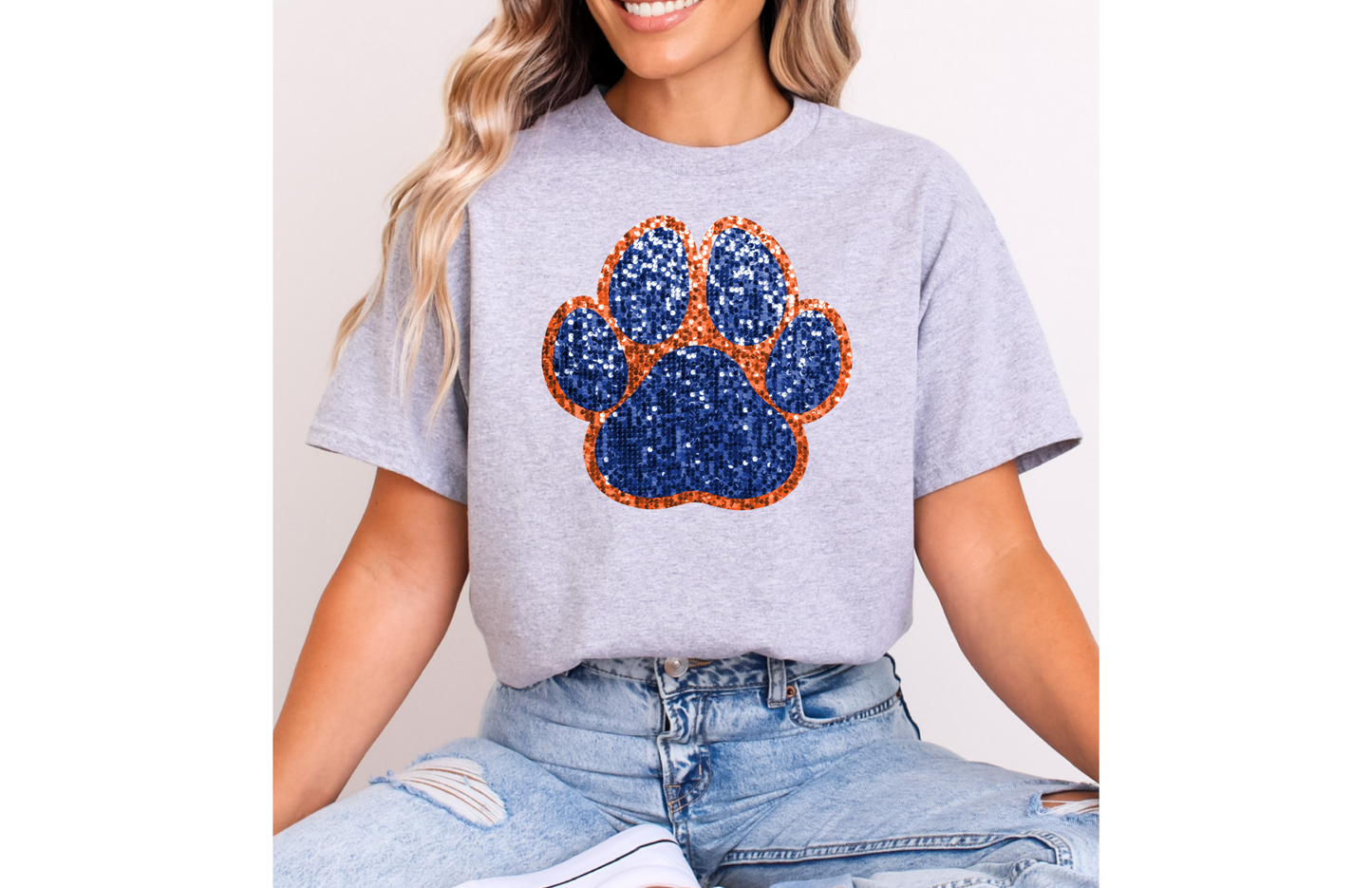 Panthers Glitter Paw Print