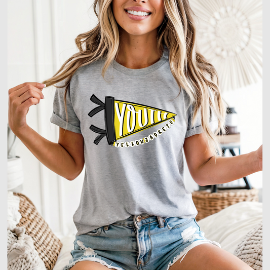 Youth Elementary Pennant Flag on Gildan Softstyle Sport Gray
