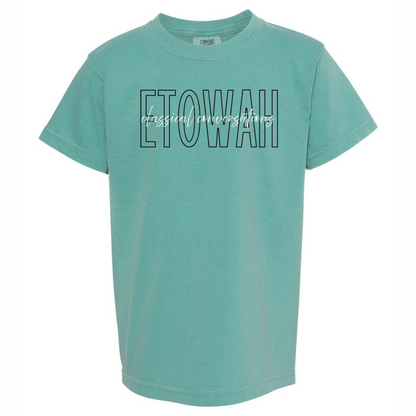 ETOWAH 2025:Outline Text with Script Overlay Tee