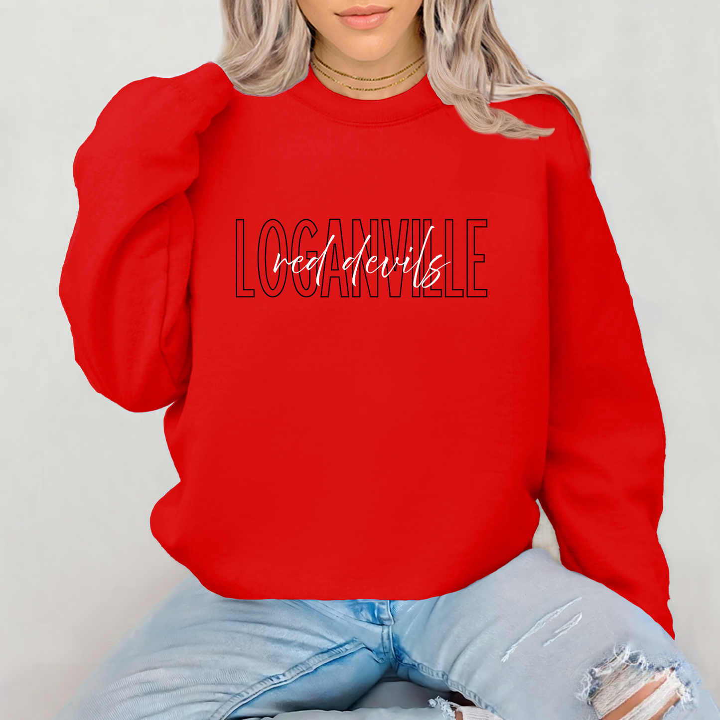LOGANVILLE MIDDLE: Loganville Stacked Script Red Devils - closing July 17