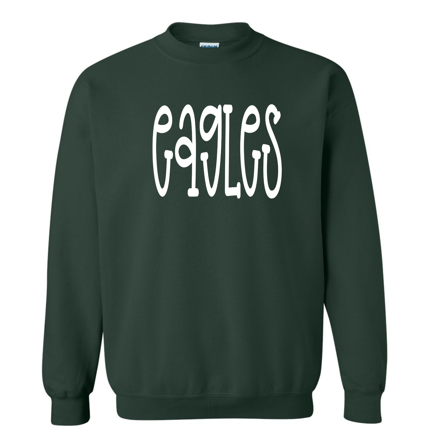 Oversized Mascot : EAGLES on Gildan (White or Green Text)