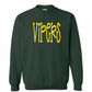 Oversized Mascot : Yellow Gold Vipers on Forest Green Sweatshirt