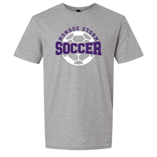 Monroe Storm Soccer with Ball on Gildan