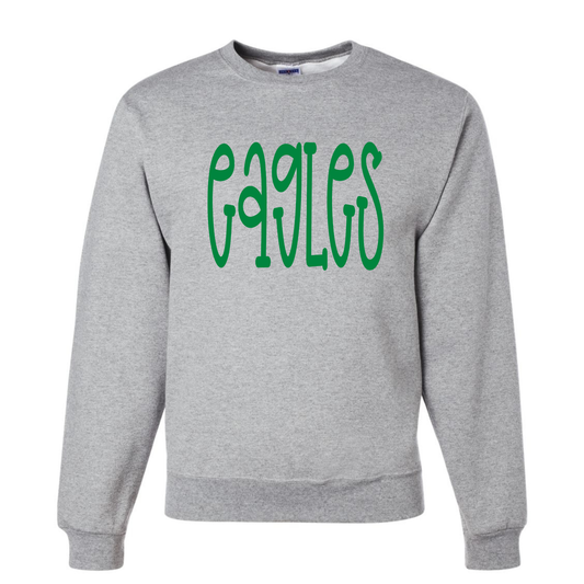 Oversized Mascot : EAGLES on Gildan (White or Green Text)