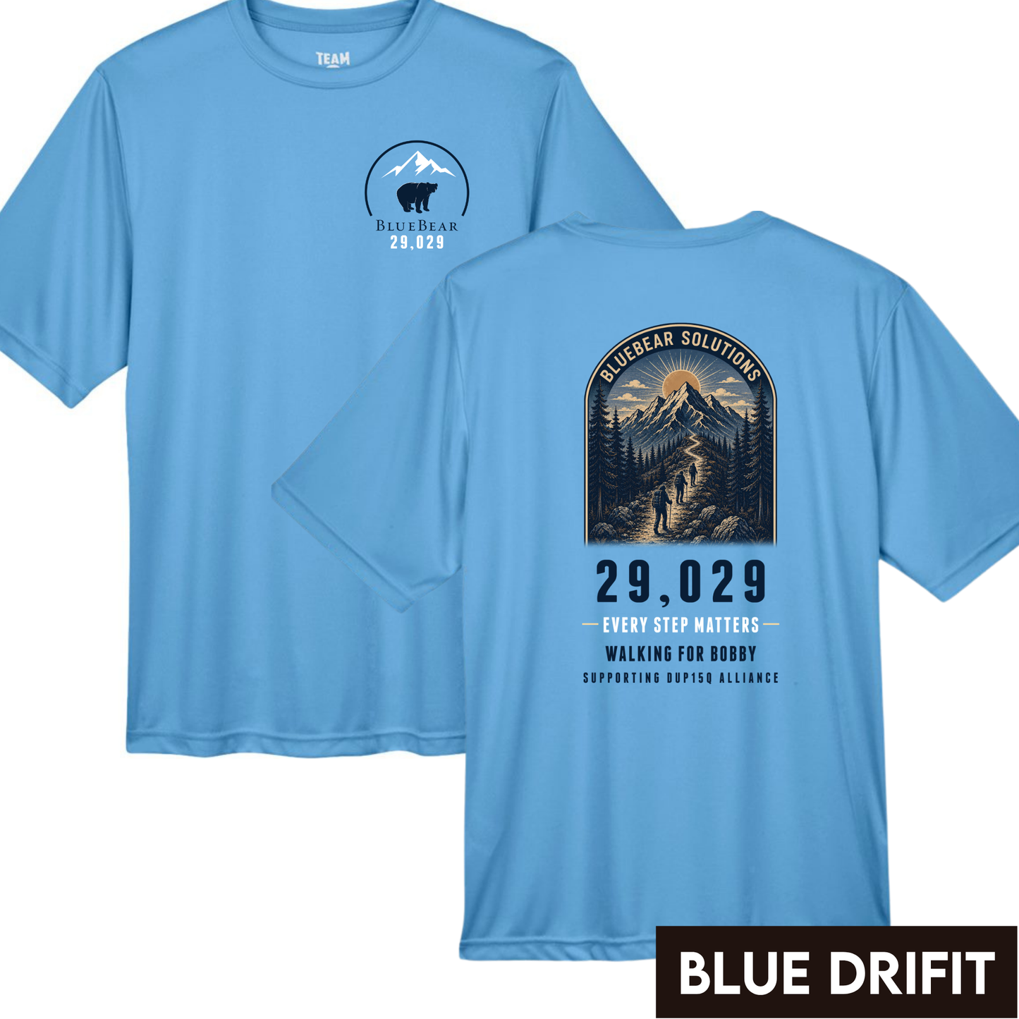 29,029 Feet for Bobby - Design 2 - Walking for Bobby Mountain Trail Tee Arch