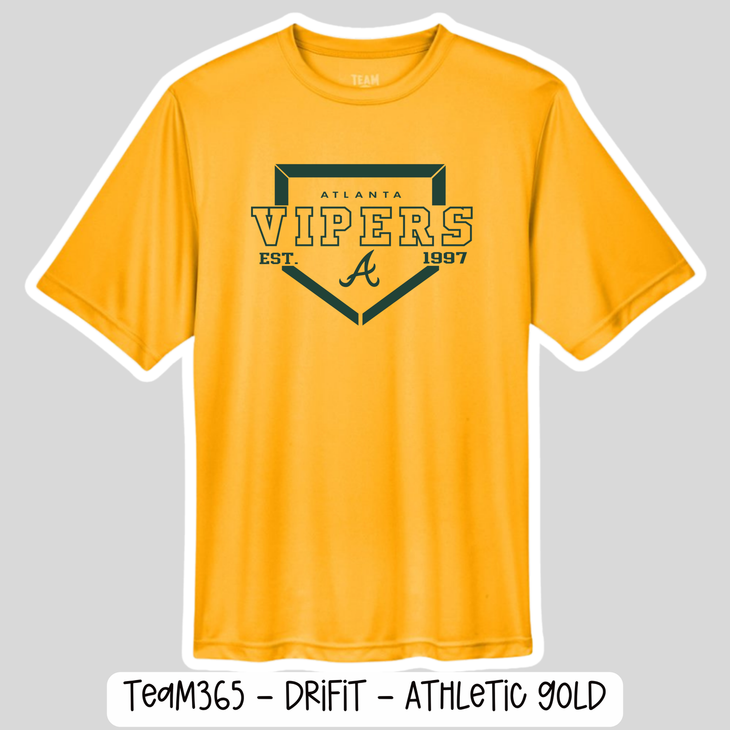 ATL VIPERS: DRIFIT Athletic Gold Tshirts