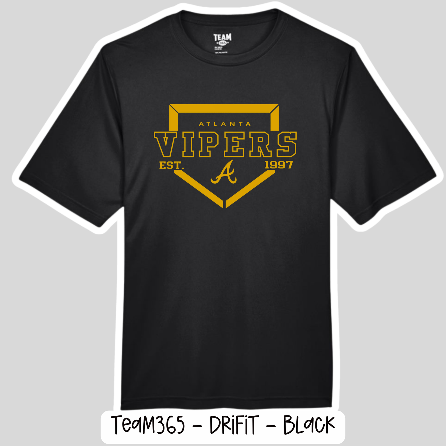 ATL VIPERS: DRIFIT Black Tshirts