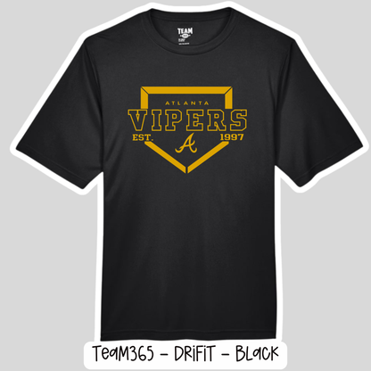 ATL VIPERS: DRIFIT Black Tshirts