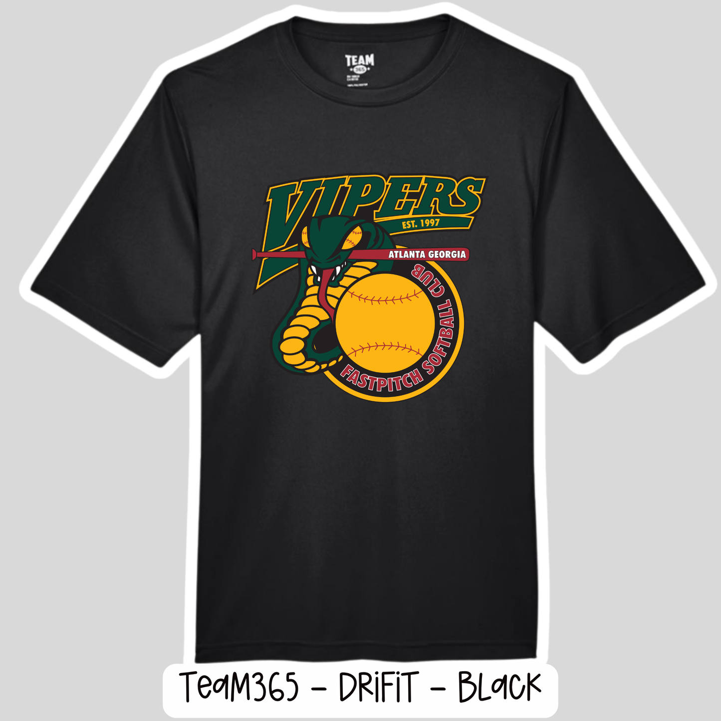 ATL VIPERS: DRIFIT Black Tshirts