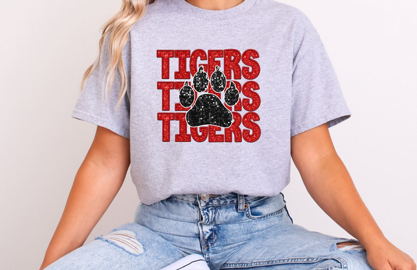 Glitter Tigers with Black Paw Print