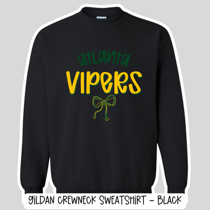 ATL VIPERS: Black Crewneck/Hoodie Sweatshirts