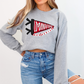 Loganville Red Devils Pennant Flag on Gildan Softstyle Sport Gray