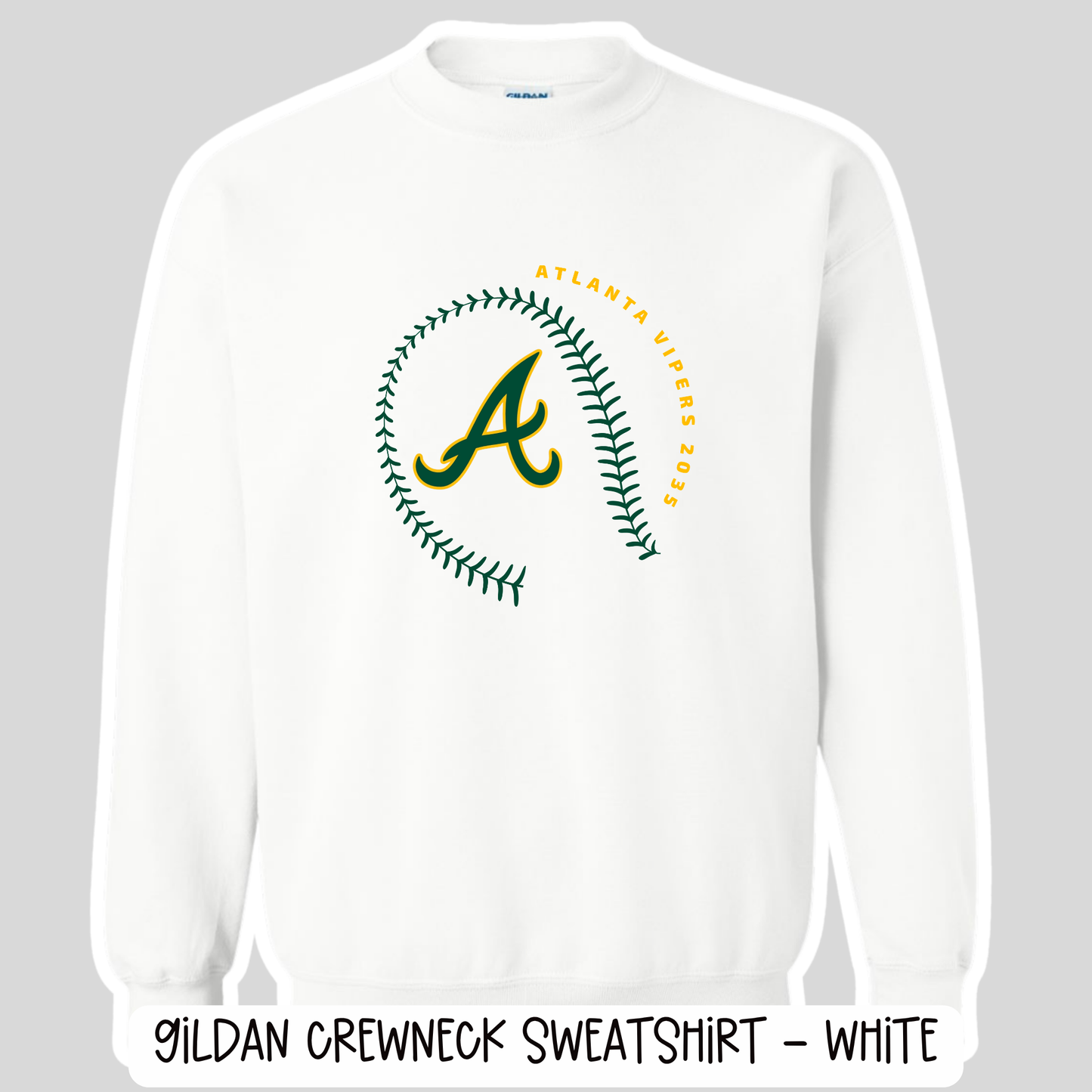 ATL VIPERS: White Crewneck/Hoodie Sweatshirts