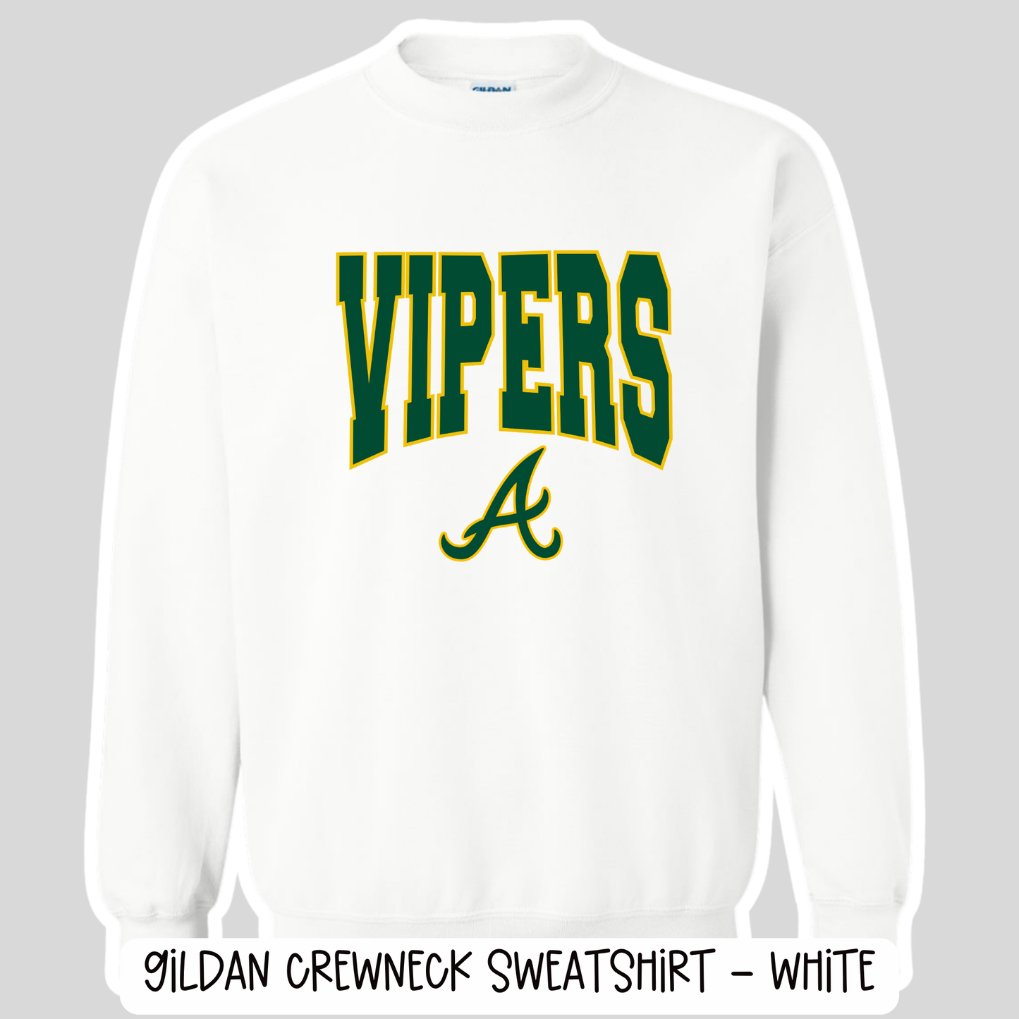 ATL VIPERS: White Crewneck/Hoodie Sweatshirts