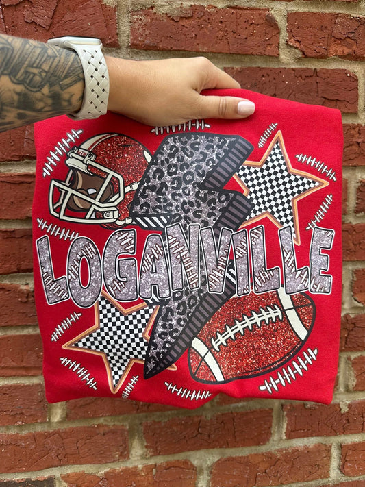 LOGANVILLE Football On Red