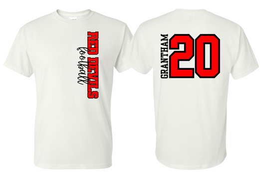 Red Devils Football Tee - Custom Name/Number