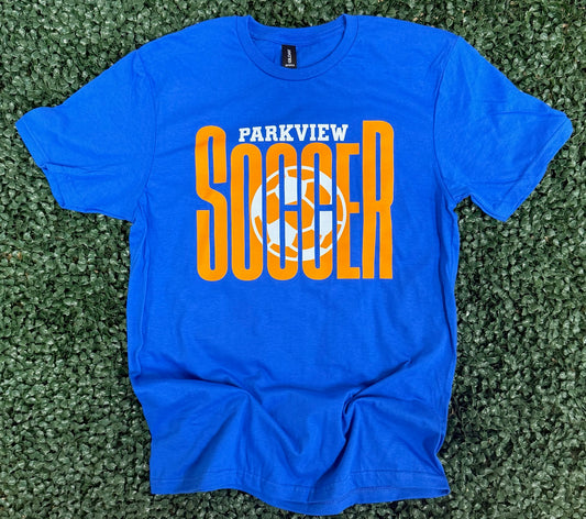 Parkview Oversized SOCCER on Gildan Softstyle Royal