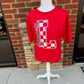 Loganville Checkered L on Gildan Softstyle Red