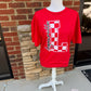Loganville Checkered L on Gildan Softstyle Red