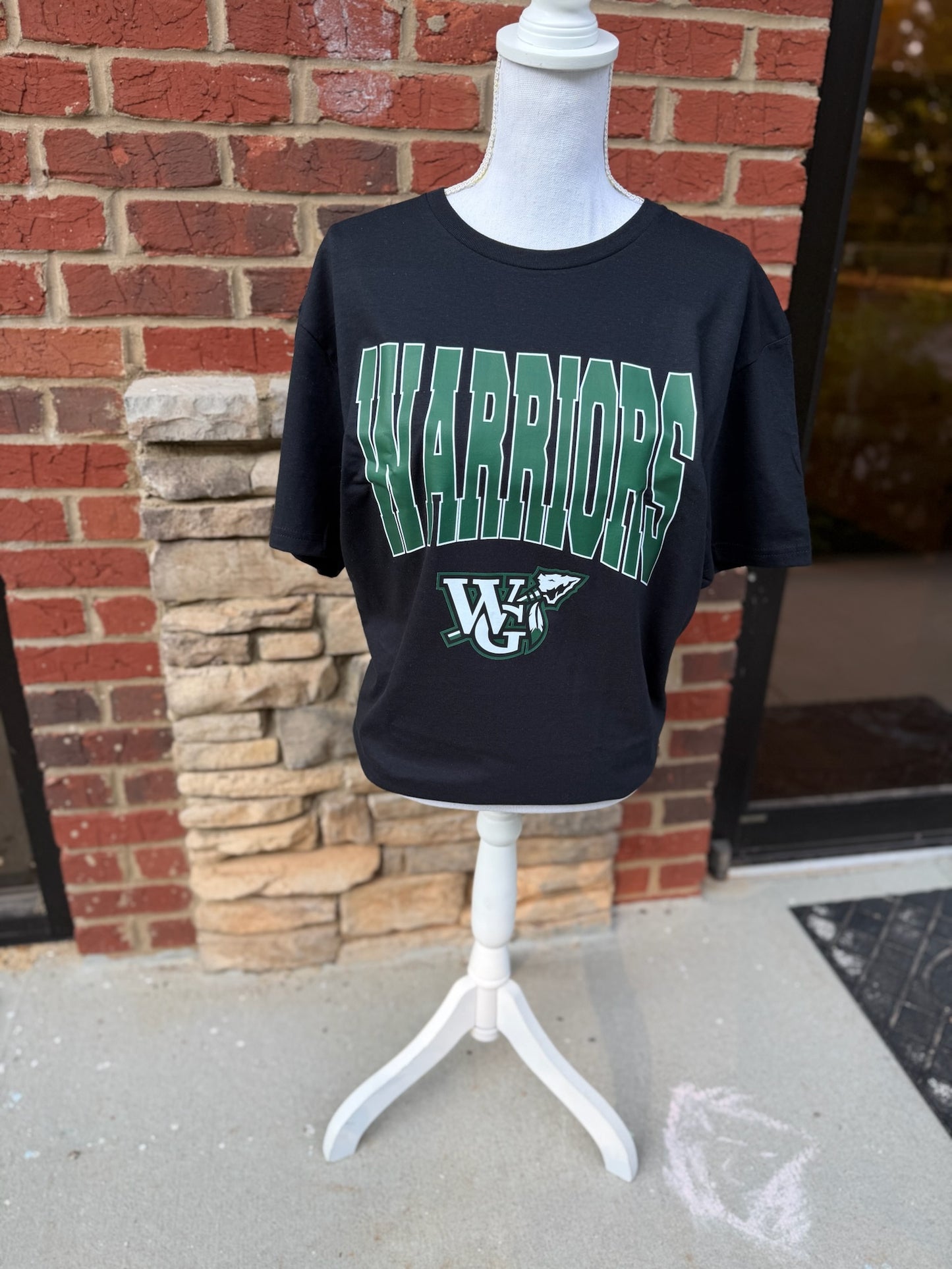 Oversized Varsity Warriors on Gildan Softstyle White or Black