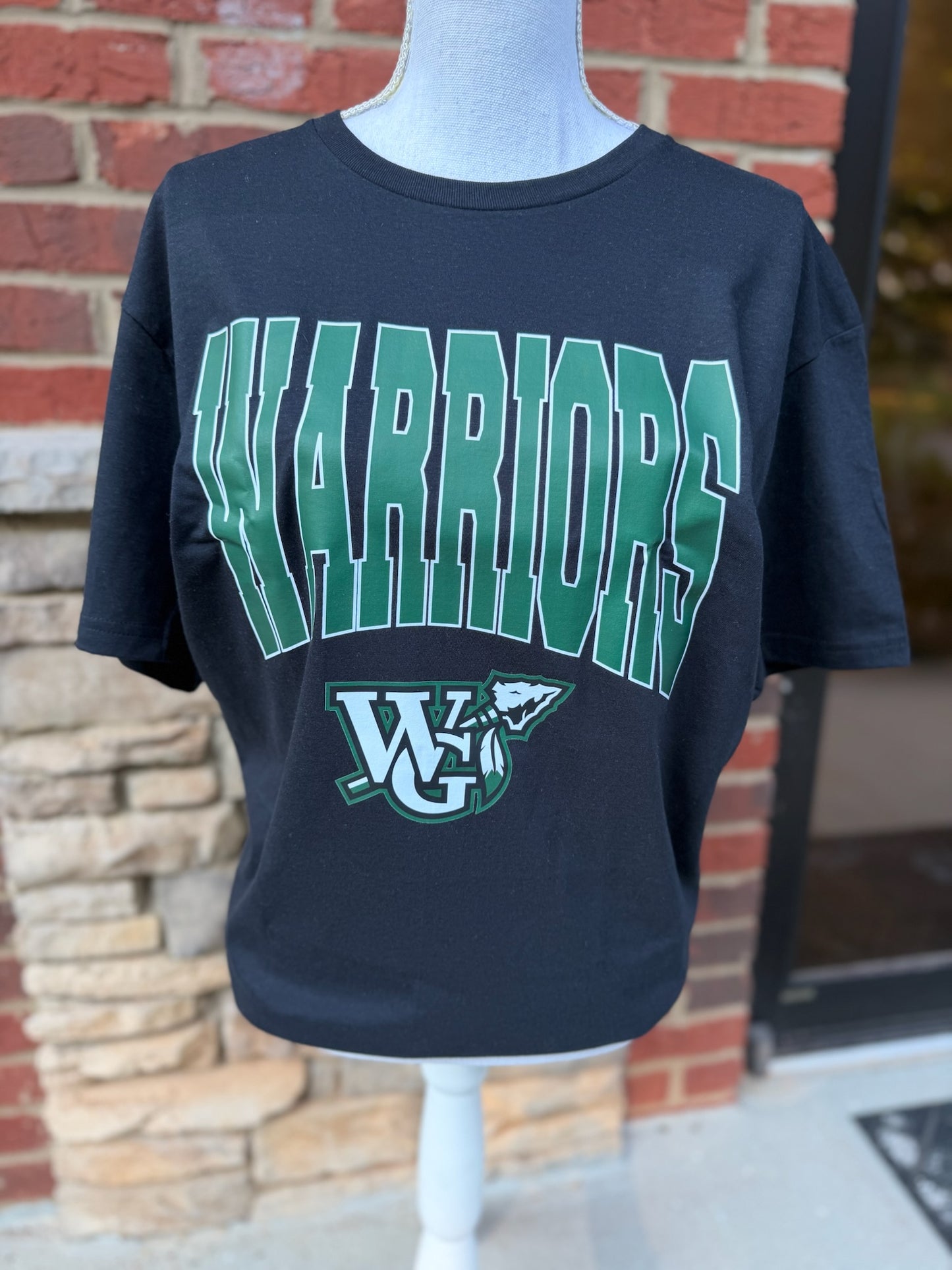Oversized Varsity Warriors on Gildan Softstyle White or Black