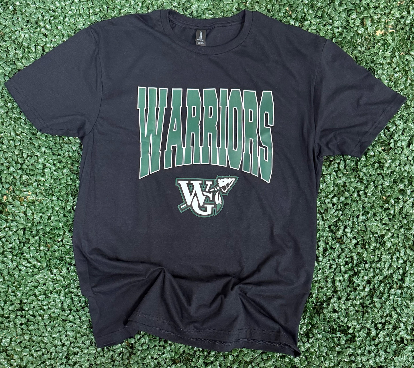 Oversized Varsity Warriors on Gildan Softstyle White or Black