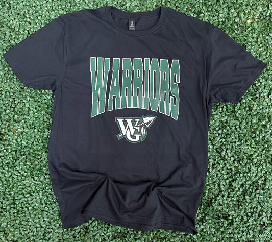 Oversized Varsity Warriors on Gildan Softstyle White or Black