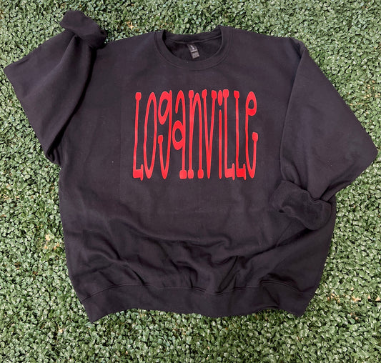 Oversized Mascot : Loganville on Gildan Red OR Black