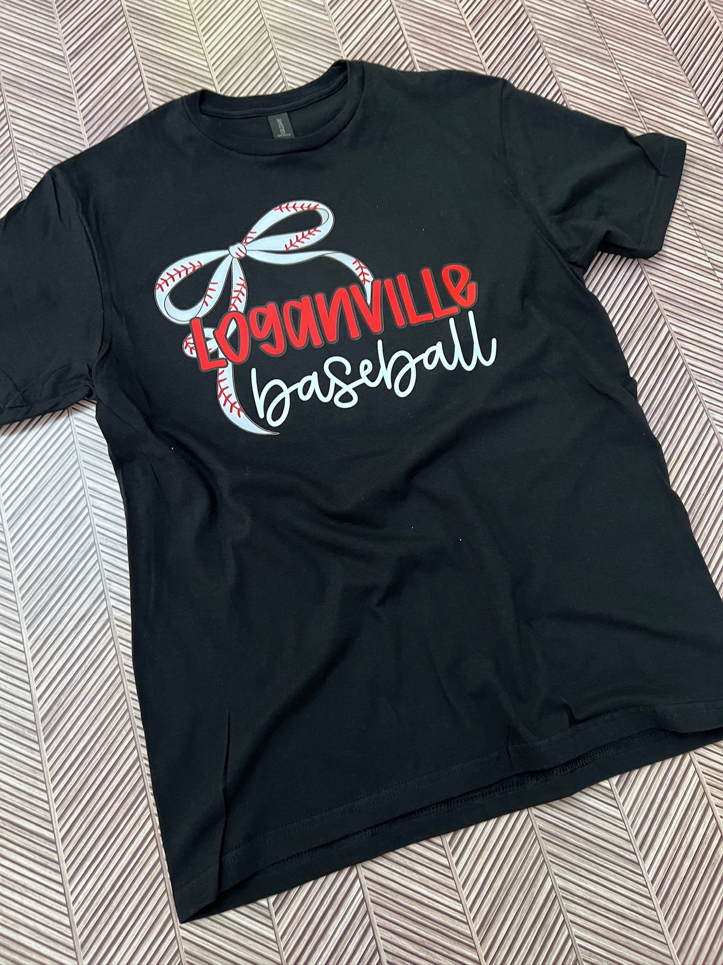 Custom Baseball Thin Bow Tees on Gildan Softstyle