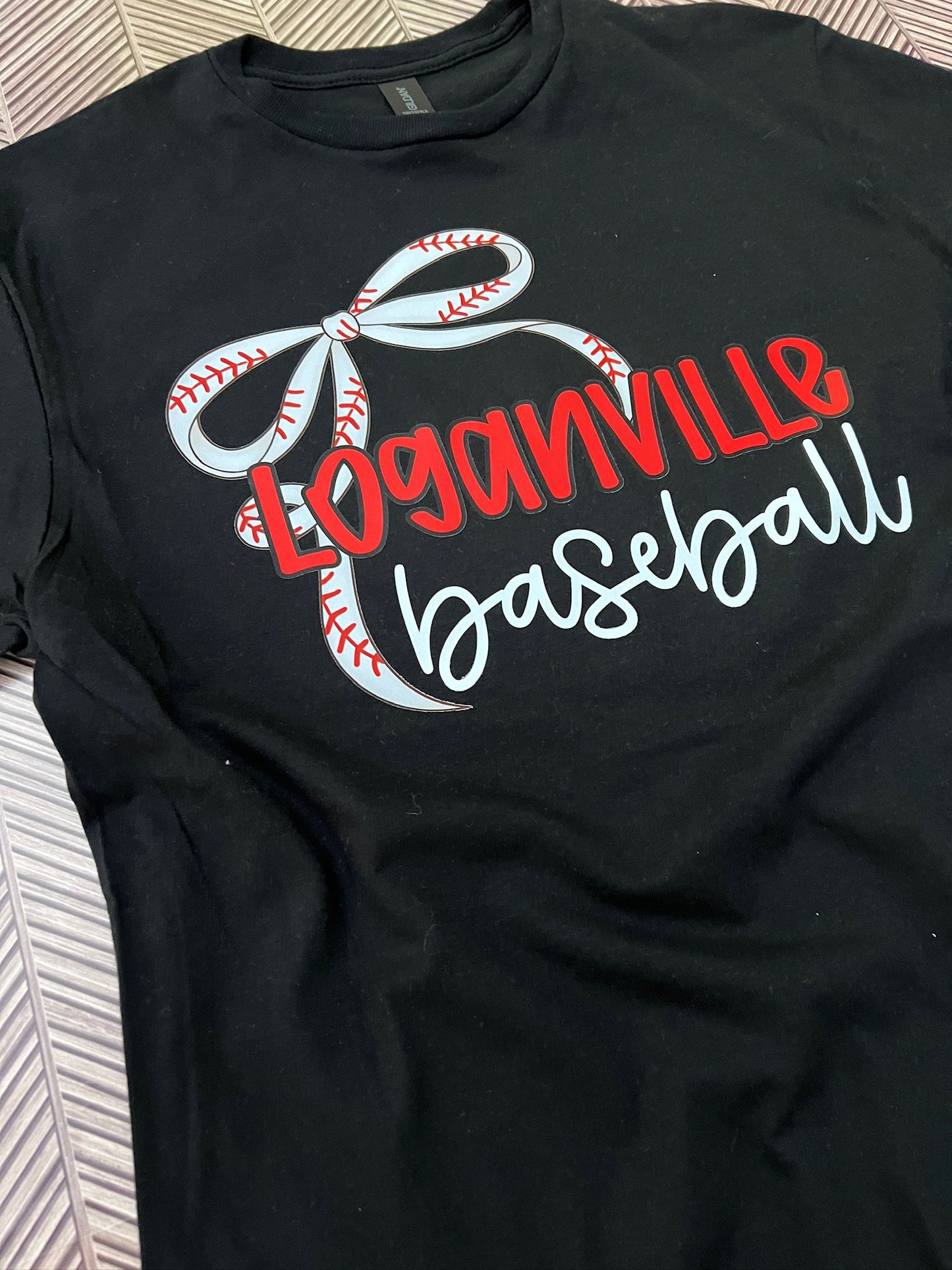 Custom Baseball Thin Bow Tees on Gildan Softstyle