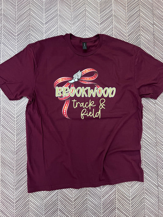 Custom Track and Field Thin Bow Tees on Gildan Softstyle