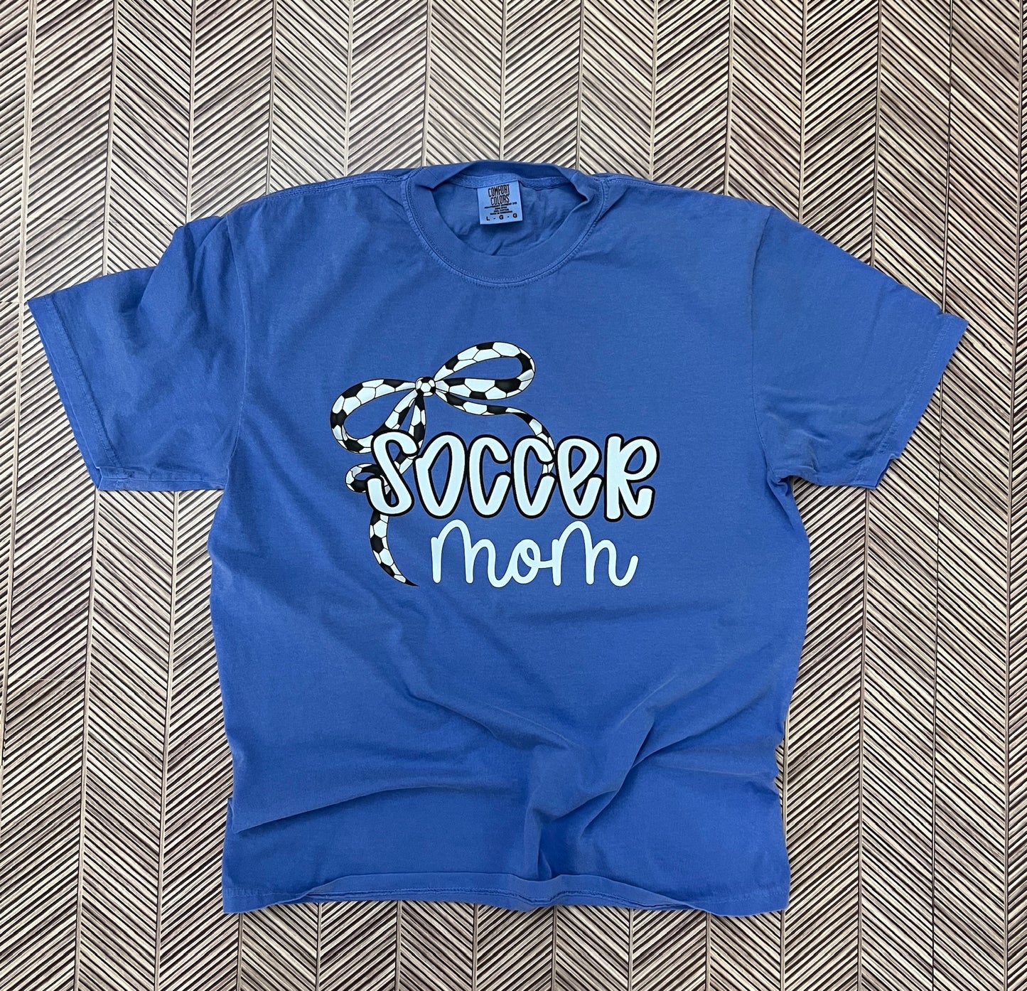 Custom Soccer Mom Thin Bow Tees on Gildan Softstyle
