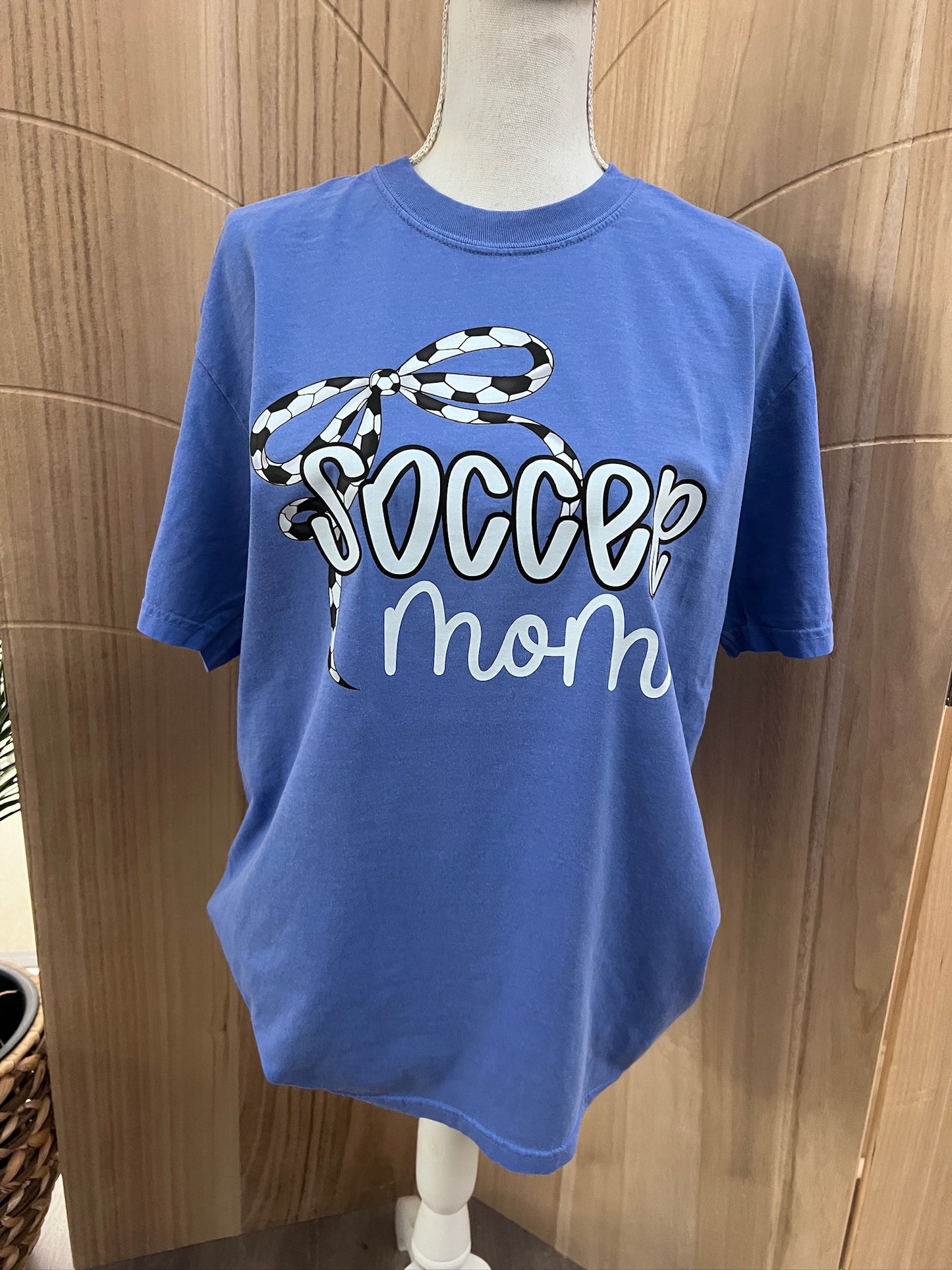 Custom Soccer Mom Thin Bow Tees on Gildan Softstyle