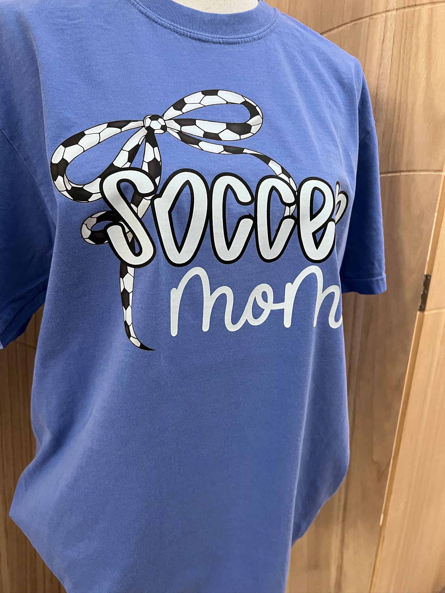 Custom Soccer Mom Thin Bow Tees on Gildan Softstyle