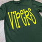 Oversized Mascot : Yellow Gold Vipers on Forest Green Sweatshirt